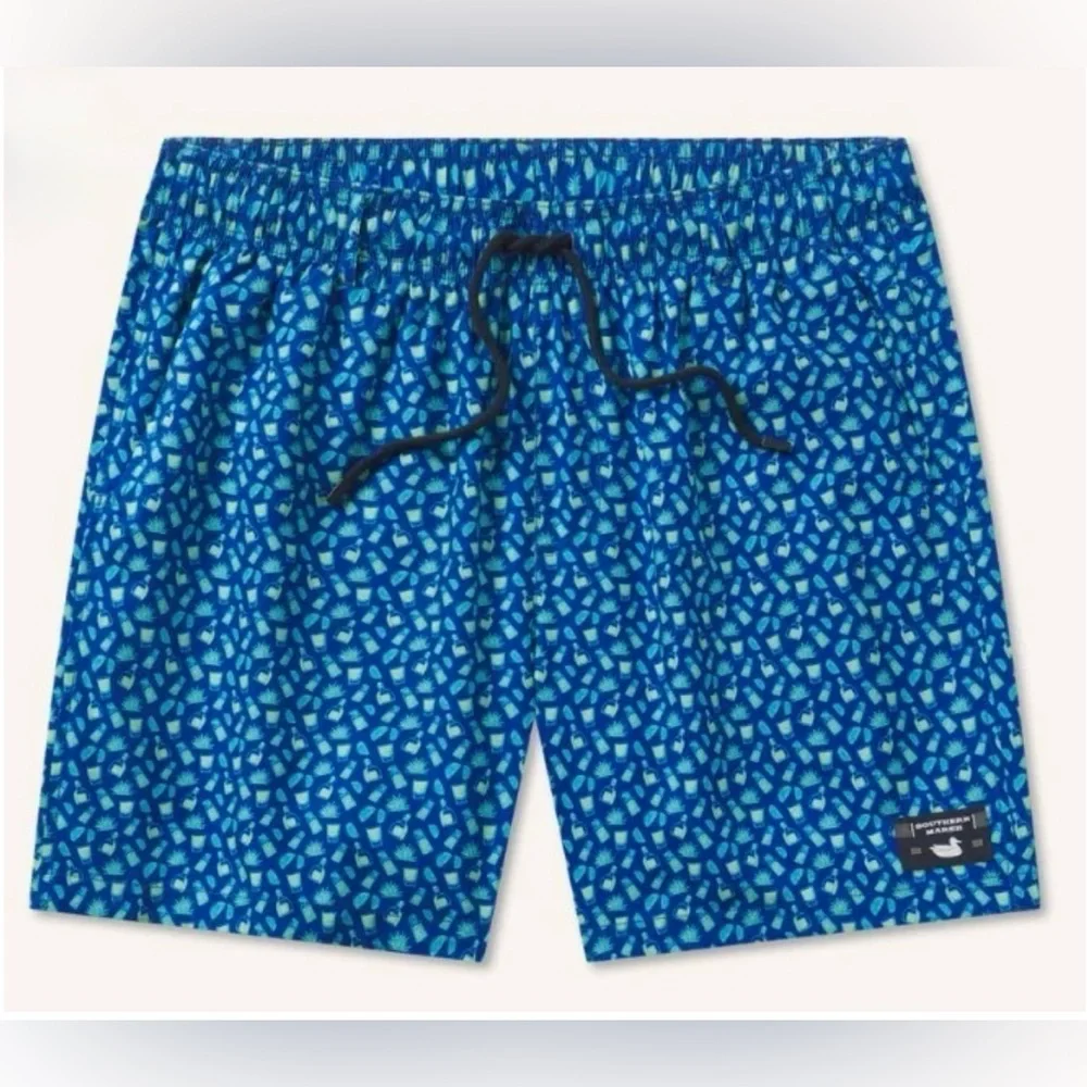 NWT Men’s SOUTHERN MARSH Harbor Swim trunks- Salt & Lime. Size